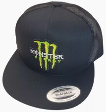 MONSTER ENERGY Patch on Yupoong Trucker Hat/Classic 6006 Snapback Black/Black