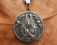 ANUBIS Pendant 925 Sterling Silver Egyptian God Jackal-headed Scarab Snake Ankh