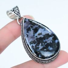 Mystic Merlinite Gemstone Handmade Ethnic Silver Jewelry Pendant 2.4 PSL4811"