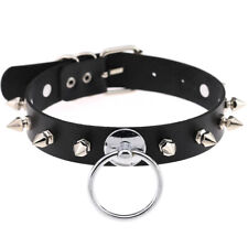 Punk Rock Gothic O Rings Rivets Spiked Choker Collar for Men Women Party Jewelry