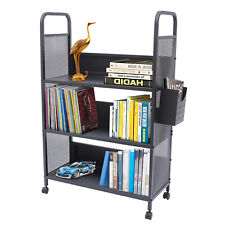 3-Tier Book Storage Cart Rolling Mobile Office Library Book Storage Shelf Cart - Chino - US