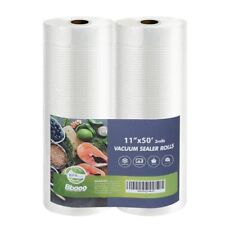Vacuum Sealer Bags 11x50' 2 Pack For Food Saver Commercial Grade Bag Rolls Food"