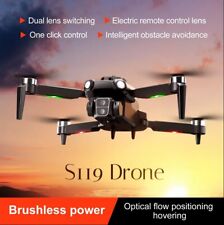 RC Drone With 4K HD Dual Camera Brushless WiFi FPV Foldable Quadcopter+3 Battery