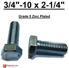 3/4-10 x 2-1/4 (FT) Hex Bolt Zinc Plated Grade 5 Cap Screw Coarse Thread - Redding - US"