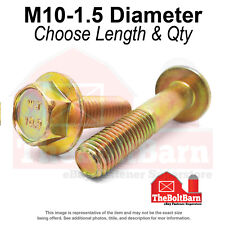 M10-1.5 Class 10.9 Hex Flange Screws Frame Bolts Zinc Yellow (Pick Length &Qty) - US