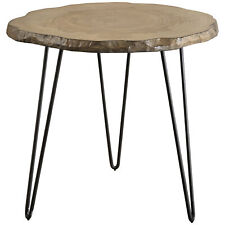 Modern Minimalist Wood Slice Accent Table Round Cross Cut Live Edge Slab Tripod - Toronto - Canada