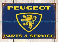 home decor Peugeot Parts Service automotive man cave auto shop metal tin sign