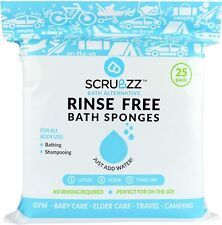 Scrubzz Disposable Rinse Free Bathing Sponges - 25 Pack