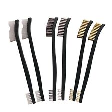 6-Pack Double-Ended Gun Cleaning Brushes 7 Brass Steel Nylon Bristle "