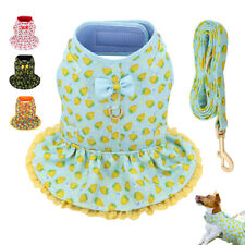 Cute Floral Small Pet Girl Dog Dresses Harness & Leash Puppy Cat Summer Clothes - Toronto - Canada