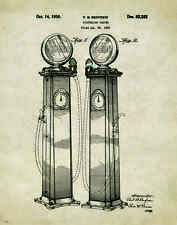 Automotive Gas Pump Patent Art Print Vintage Toys Visible Gasoline Wall Decor