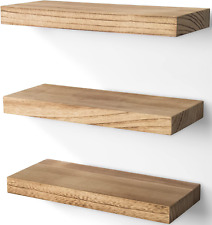 Wood Floating Shelves Wall Mounted 17 Inch, 3 Tier Rustic Wooden Wall Shelves fo - Toronto - Canada