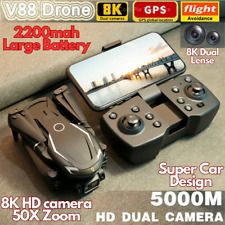 DRONE With Camera 4K HD Drones Quadcopter 5G Wifi GPS Large Battery 6Ch V88 NEW