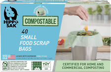 Compostable Small Food Scrap Bags, 40 Count with Dispenser