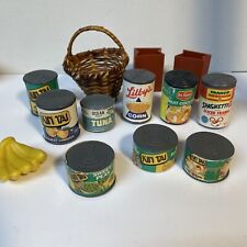 Mini Plastic Canned Toy Food 1980s 10 Cans 1-1 3/4 Libby's Spagherttios Bags"
