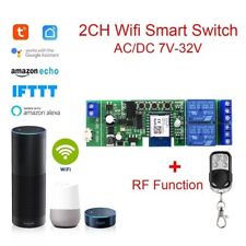 Tuya Wifi Smart Gate Remote Control Switch Garage Door Receiver 2CH Relay Module - CN