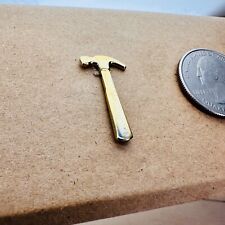 Claw Hammer Carpenter Gold Tone Lapel Hat Pin Construction Tools Woodworking AV