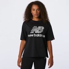 New balance t shirt women athletics Animal printee apparel wt03549 black