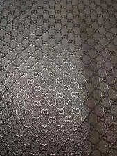 Black GG Embossed Faux Leather Fabric For Custom Shoes, Bags And Other Items