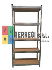 SCAFFALE SCAFFALATURA 5 RIPIANI IN METALLO E PANNELLI IN LEGNO 180X30X60 500Kg