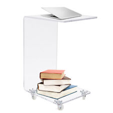 Modern C-Shape Coffee Desk Bedside Table Transparent Acrylic Sofa End Table Tray