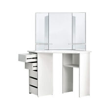 Makeup Table Hairdresser Dresser Dresser White with Mirror & Drawers