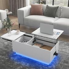 HOMMPA LED Coffee Table for Living Room Lift Top Coffee Tables with Power Out...