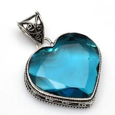 Apatite Gemstone Antique Design Heart Pendant Jewelry Wedding Gift NP 183