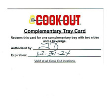 Cookout Meal Tray Cards Lot (Tray w/2Sides) *Exp Date 12/31/24