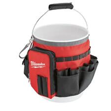 bucket organizer tool bag 10 in zipper pockets handle strap construction jobsite