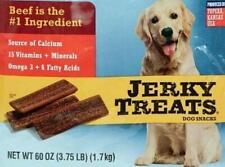 Jerky Treats Tender Beef Strips Dog Snacks 2 Bags of 60 oz Each, Produced in USA