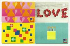 Lot of (4) JC Penney Gift Cards No $ Value Collectible New w/ Love, Hearts
