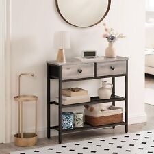 HOOBRO Console Table Entryway Table Sofa Table Side Table with 2 Fabric Drawers