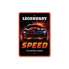 Chevy Camaro Legendary Speed Sign Chevrolet Automotive Car Man Cave Sports