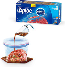 Ziploc Gallon Food Storage Freezer Bags, New Stay Open Design with Stand-Up Bott