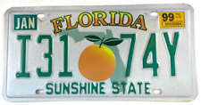 Vintage Florida 1999 Auto License Plate Sunshine State Collector Garage Decor