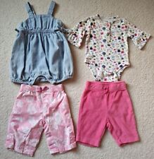 4 item LOT of Girl Size 0-6 months Clothing Baby Gap Romper Pants Bodysuit