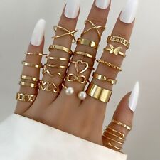 22pc Midi Finger Ring Set Knuckle Rings Women Fashion Jewelry