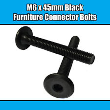 M6 x 45mm Black Furniture Connector Bolts Allen Joint Fixing Bed Cot Unit Table