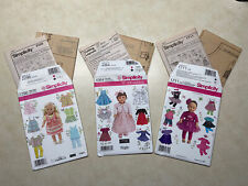 Simplicity 18” Doll Clothes Patterns - Brand New