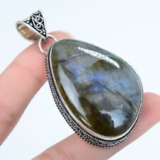 Labradorite Gemstone Handmade Ethnic Silver Jewelry Pendant 2.5 PSL4735"