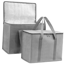 |Not Made In China| Insulated Food Delivery Bag, Reusable X-Large 1 Gray