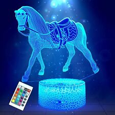 Funny Horse Girl Toys 16 Color 3D Night Lights Christmas Gift Girl Birthday Gift - Greenwood - US