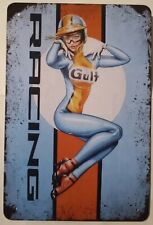 Gulf Racing metal hanging wall sign
