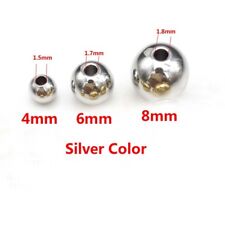 Wholesale Stainless Steel Silver Round Spacer Beads Jewelry Finding Loose Beads