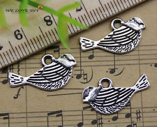 30/60/100X retro Jewelry Making Lovely birds alloy charms pendant DIY 11x21mm