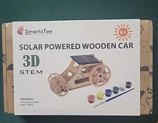 Solar Powered Wooden Car 3D Stem Project- Kids Age 6+ SmartsToy Smarts Toy New - Spring Grove - US