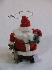 Vtg BRN Stuffed Santa Christmas Ornament