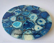 Blue Agate Coffee Table Top, Agate Stone Side Slab Top, Furniture Table Top