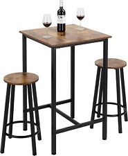 Finnhomy Bar Table Set, 23.6 Pub High Top Table, Small, Rustic Brown "